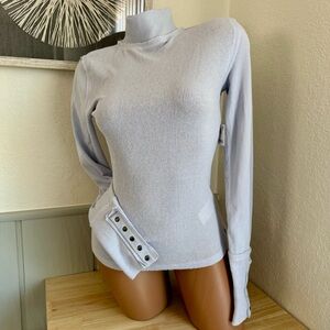 We The Free People S Blue Turtleneck Top long sleeve